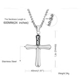 Religion Cross Pendant Necklace Stainless Steel Crucifix Necklace
