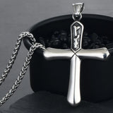 Religion Cross Pendant Necklace Stainless Steel Crucifix Necklace