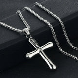 Religion Cross Pendant Necklace Stainless Steel Crucifix Necklace