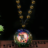 Buddhism Coloured Glaze Vajrapani Bodhisattva Necklace
