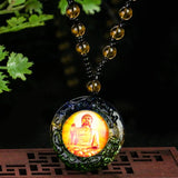 Buddhism Coloured Glaze Vajrapani Bodhisattva Necklace