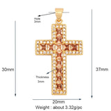18K Plated Rainbow CZ Pearl Cross Pendant