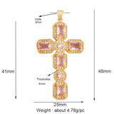 18K Plated Rainbow CZ Pearl Cross Pendant