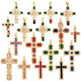 18K Plated Rainbow CZ Pearl Cross Pendant