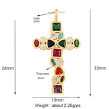 18K Plated Rainbow CZ Pearl Cross Pendant