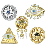 925 Silver Hand of Fatima Evil Eye Beads for DIY Bracelets