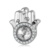 925 Silver Hand of Fatima Evil Eye Beads for DIY Bracelets