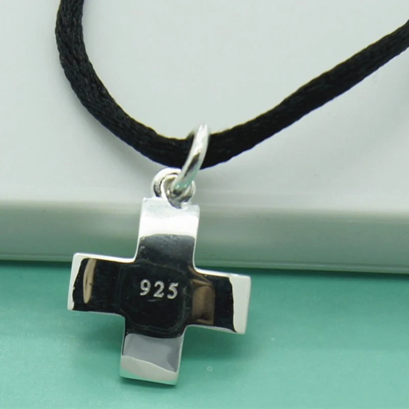 Religious Belief Cross Pendant Necklace 925 Silver Necklace
