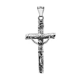 Religious Cross Necklace Pendant 316L Stainless Steel Retro Style 2.8x5.5cm