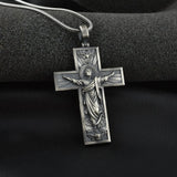Religious Jesus Cross Catholic Tin Pendant Necklace