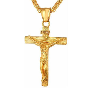 Religious Jesus Cross Necklace Titanium Steel Jewelry for Men
