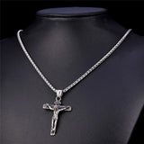 Religious Jesus Cross Necklace Titanium Steel Jewelry for Men