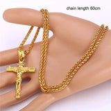 Religious Jesus Cross Necklace Titanium Steel Jewelry for Men