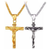 Religious Jesus Cross Necklace Titanium Steel Jewelry for Men
