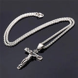Religious Jesus Cross Necklace Titanium Steel Jewelry for Men