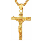 Religious Jesus Cross Necklace Titanium Steel Jewelry for Men