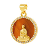 Religious Tiger Eye Shell Pendant for Necklace Making