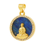 Religious Tiger Eye Shell Pendant for Necklace Making