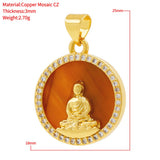 Religious Tiger Eye Shell Pendant for Necklace Making