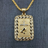 Religious Square Praying Hands Cross Pendant Necklace