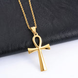 Religious Stainless Steel Amulet Cross Pendant Necklace Choker Christian Jewelry