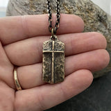 Bronze Cross Necklace Men Christ Pendant Christmas Gift