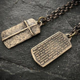 Bronze Cross Necklace Men Christ Pendant Christmas Gift