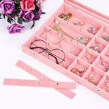 24Grid Velvet Jewelry Box Case Clear Top Lid Lock Ring Display Storage