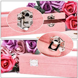 24Grid Velvet Jewelry Box Case Clear Top Lid Lock Ring Display Storage