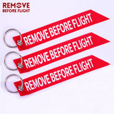 Remove Before Flight Keychain Red Print Key Ring Aviation Key Fob