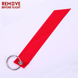 Remove Before Flight Keychain Red Print Key Ring Aviation Key Fob