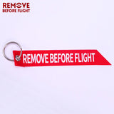 Remove Before Flight Keychain Red Print Key Ring Aviation Key Fob
