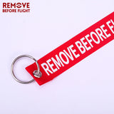 Remove Before Flight Keychain Red Print Key Ring Aviation Key Fob
