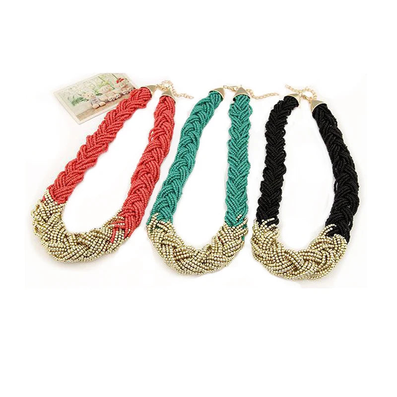Bohemia Twist Braid Collar Choker Necklace for Women