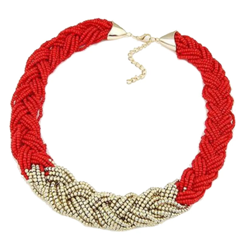 Bohemia Twist Braid Collar Choker Necklace for Women