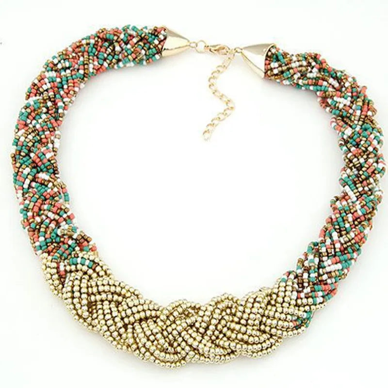 Bohemia Twist Braid Collar Choker Necklace for Women