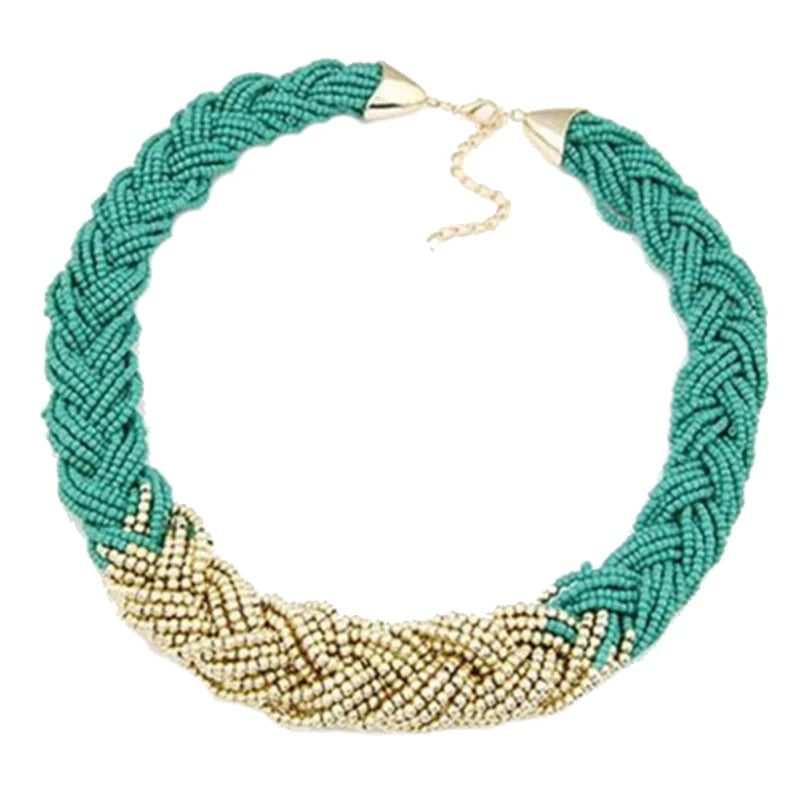 Bohemia Twist Braid Collar Choker Necklace for Women