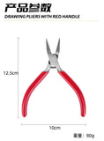 Wire Drawing Plier Red Handle Jewelry Making Flat Nose Plier