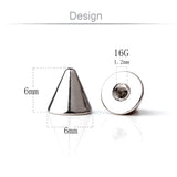 Replacement Spikes Cone Body Jewelry 16G 14G Pack of 10
