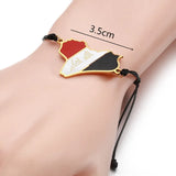 Iraq Map Flag Bracelet Charms Rope Chain Jewelry