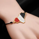Iraq Map Flag Bracelet Charms Rope Chain Jewelry