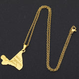 Mali Map City Pendant Necklace Stainless Steel Silver Africa Men Women
