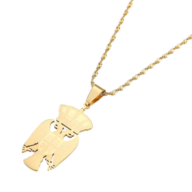 Serbia Eagle Pendant Necklace Srbija Serbian Jewelry