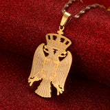 Serbian Eagle Pendant Necklace for Women Girls Srbija Jewelry