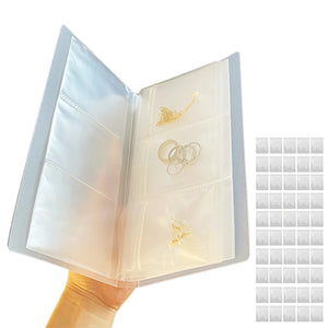 50pcs Sealing Bag Display PVC Portable Jewelry Storage Book Necklace Ring
