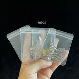 50pcs Sealing Bag Display PVC Portable Jewelry Storage Book Necklace Ring