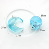 Sky & Clouds Round Sphere Moon Charms 10pcs/lot DIY Necklace Jewelry