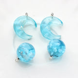 Sky & Clouds Round Sphere Moon Charms 10pcs/lot DIY Necklace Jewelry