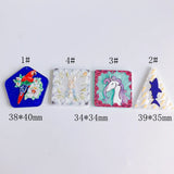 Geometric Resin Pendant Set - Parrot Rabbit Shark Patch Necklace Earrings