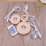 Resin Art Display Wood LED Base 12 Colors RGB with Remote DIY Night Light